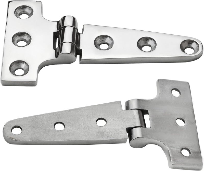 MEMUME Stainless Steel T Hinges Marine Grade, 4 x 2 inch (100 x 54 mm), 6 x 3 inch (150 x 72 mm), 8 x 4 inch (196 x 97 mm), 316 SS, Boat Hinges with Screws - Image 3